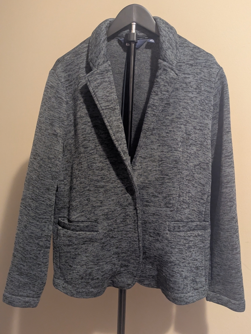Lands' End Heathered Gray Knit Blazer